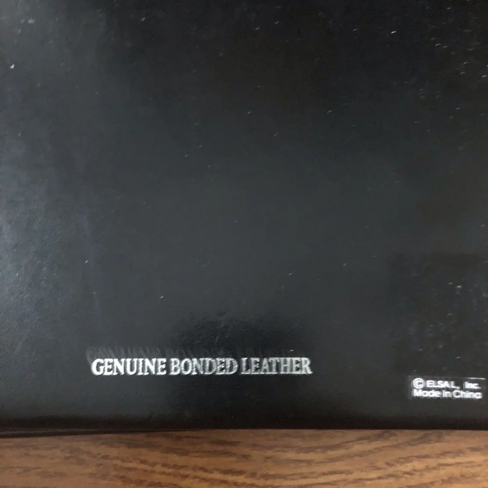 Black Leather bonded embroidered photo album